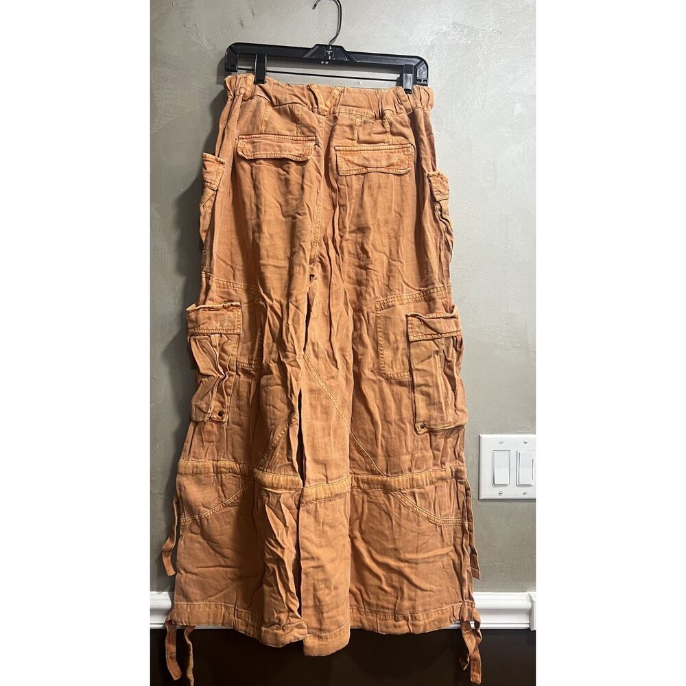 Free People Big Sky Parachute Cargo Pants Orange S Small NEW - Picture 4 of 4